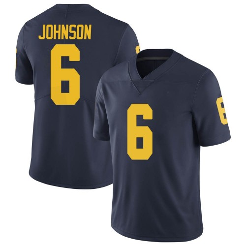Cornelius Johnson Michigan Wolverines Men's NCAA #6 Navy Limited Brand Jordan College Stitched Football Jersey VPI3854IV